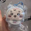 A plush keychain set featuring three cute animal characters, including Usagi, Hachiware, and JiYi, packaged in clear plastic.