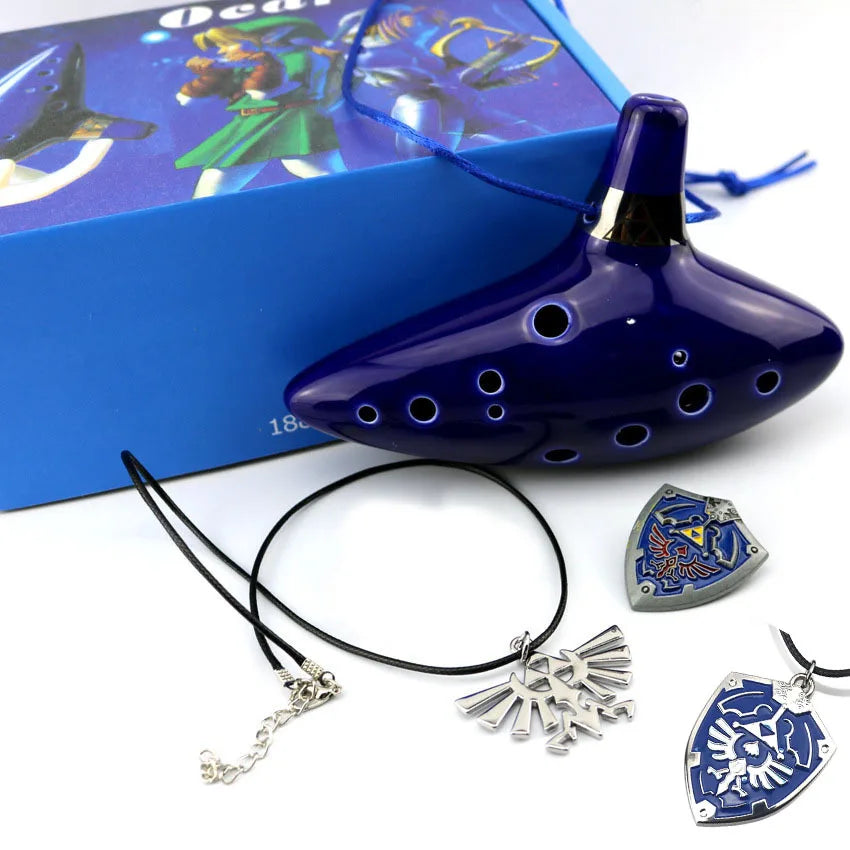 12-Hole Ceramic Ocarina in Alto C with Blue Glaze