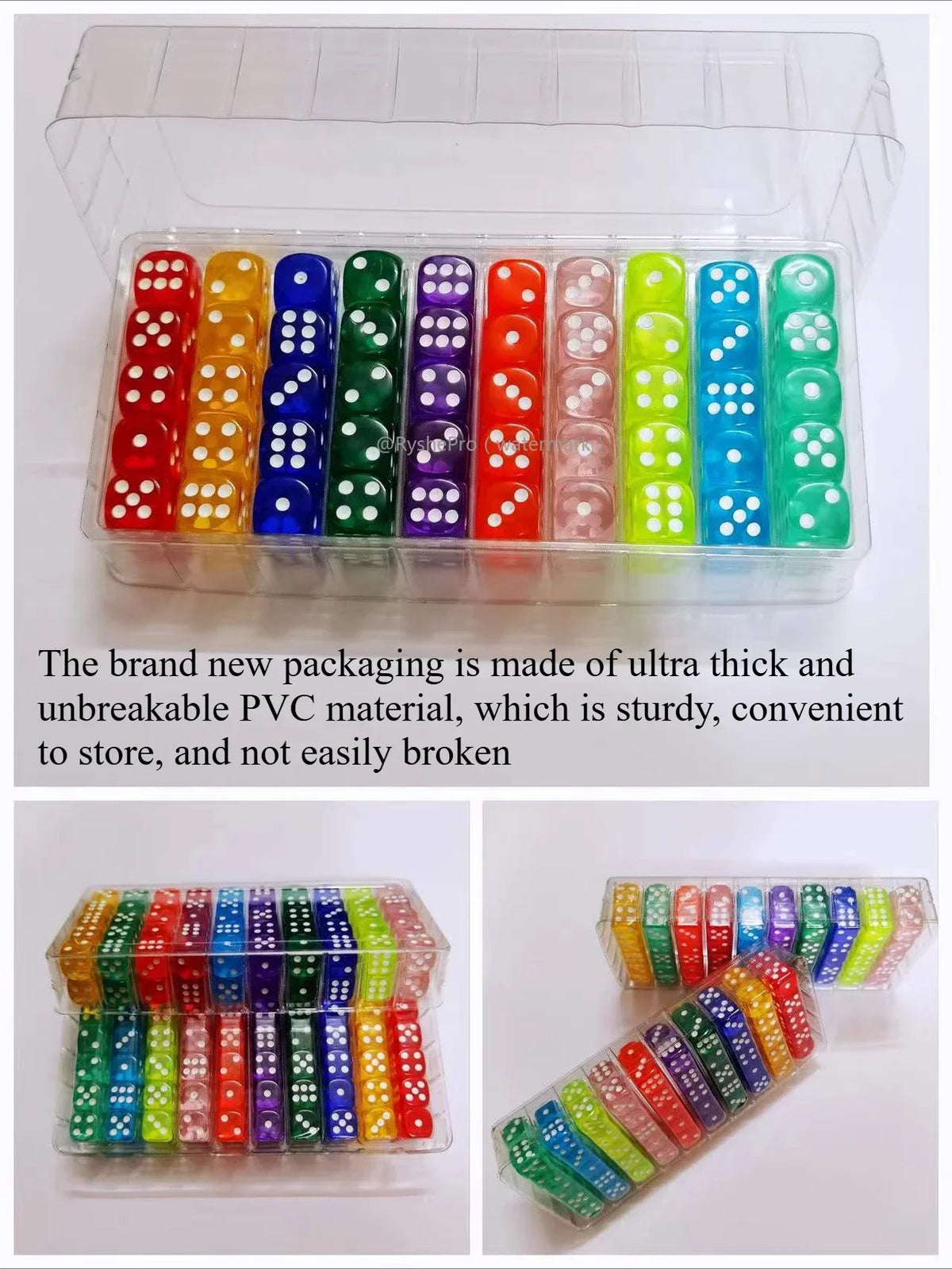 Acrylic Dice Set – 100 Colorful 14mm Dice for Games, Parties & Learning