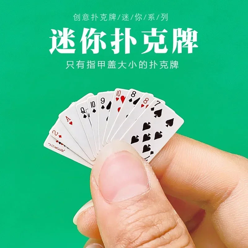 Miniature Playing Cards Set - Funny Novelty Poker for Travel & Pranks