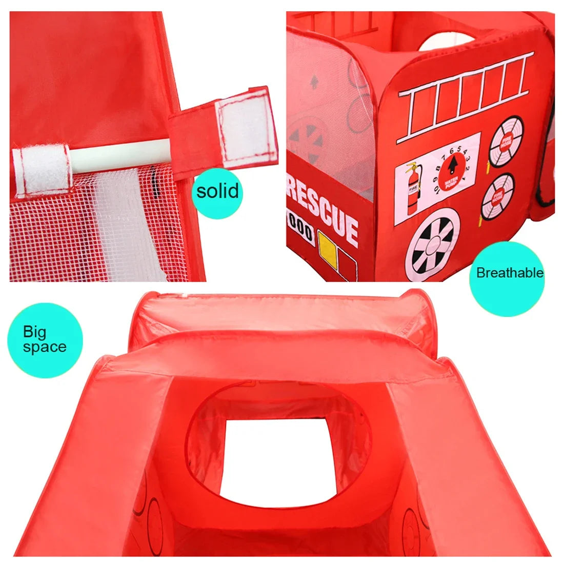 Kids' Fire Engine Pop-Up Play Tent with Carry Bag