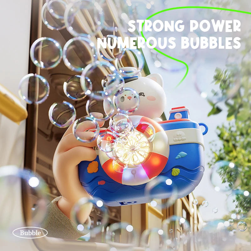 Bubble Blowing Camera Toy with Lights & Music