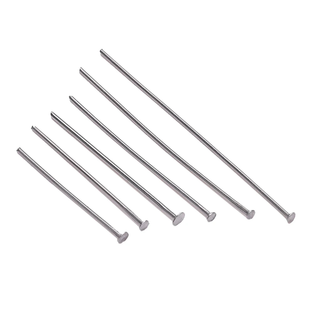 Stainless Steel Flat Head Pins for Jewelry Making (100-Pack)