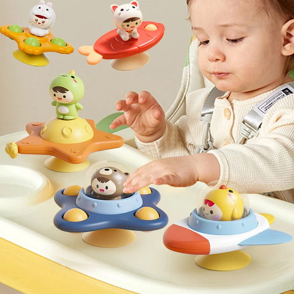 Sensory Spinning Top Bath Toys with Suction Cup