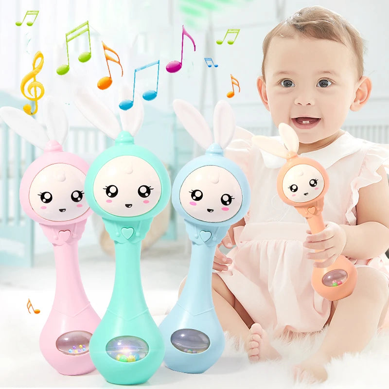 Musical Rabbit Rattle and Teether Toy for Babies