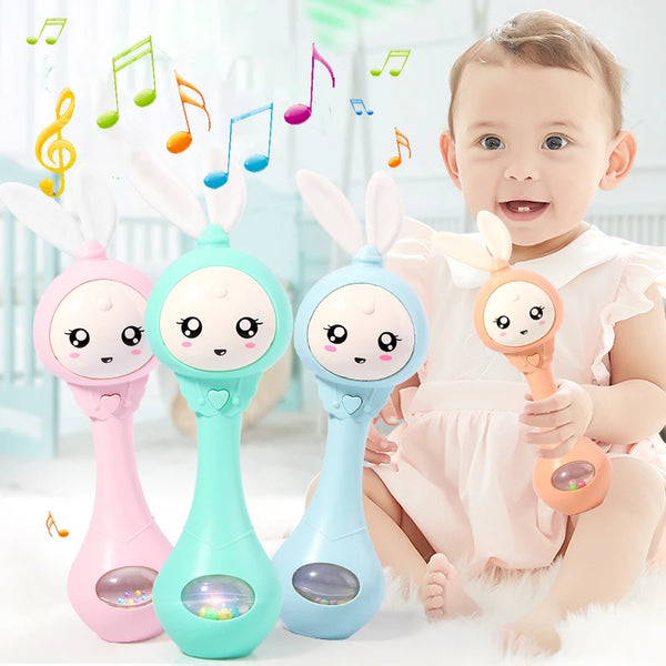 Musical Rabbit Rattle and Teether Toy for Babies