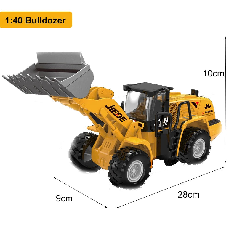 Diecast Engineering Vehicle Set for Kids - 4-Piece Construction Toy Collection