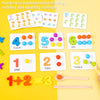 A set of wooden clip beads and number cards for hand-eye coordination learning number and quantity concepts.