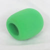 A smooth, oval-shaped green foam windscreen or pop filter cover.