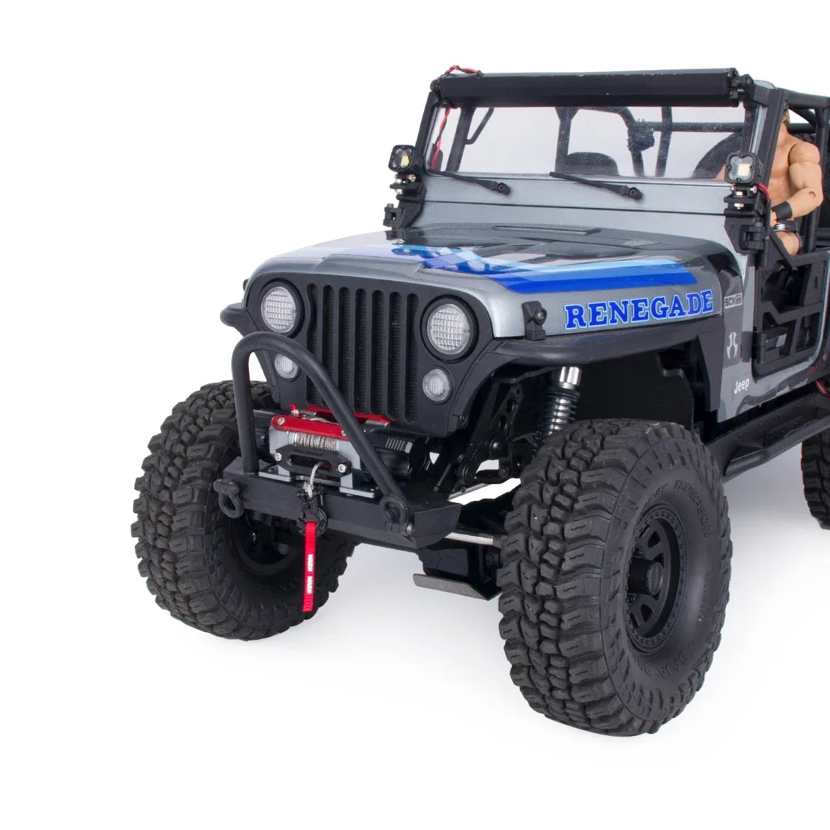 Metal Winch Tow Hook with Pull Strap for 1/10 RC Crawler Trucks