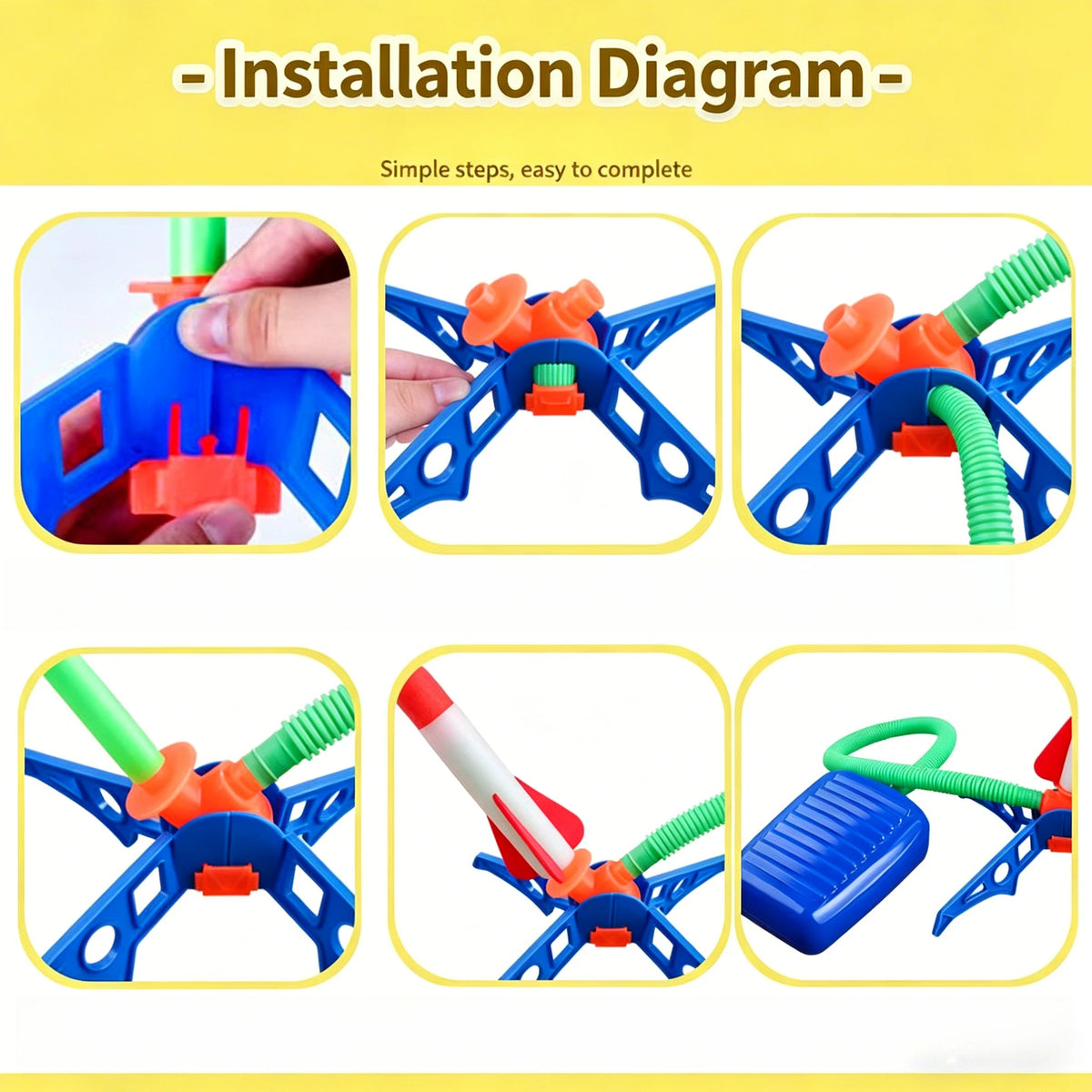 Glowing Stomp Rocket Launcher for Kids – Outdoor Step-to-Launch Toy with Soft Foam Tip
