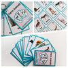 A set of colorful farm animals flashcards featuring various livestock and pets for children's learning.