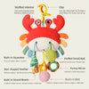 Montessori Baby Sensory Crab Toy with Clip, Rattle & Teether for 0-6 Months