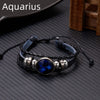 Zodiac Sign Luminous Leather Wrap Bracelet