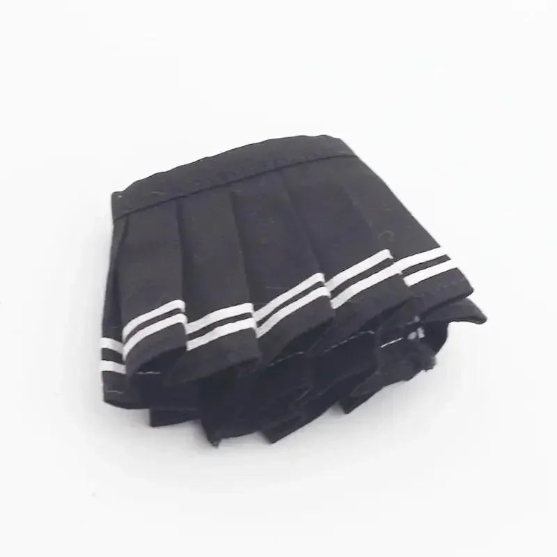 Mini Knit Doll Outfit Set – T-Shirt, Hat & Pleated Skirt for 15-17cm Dolls