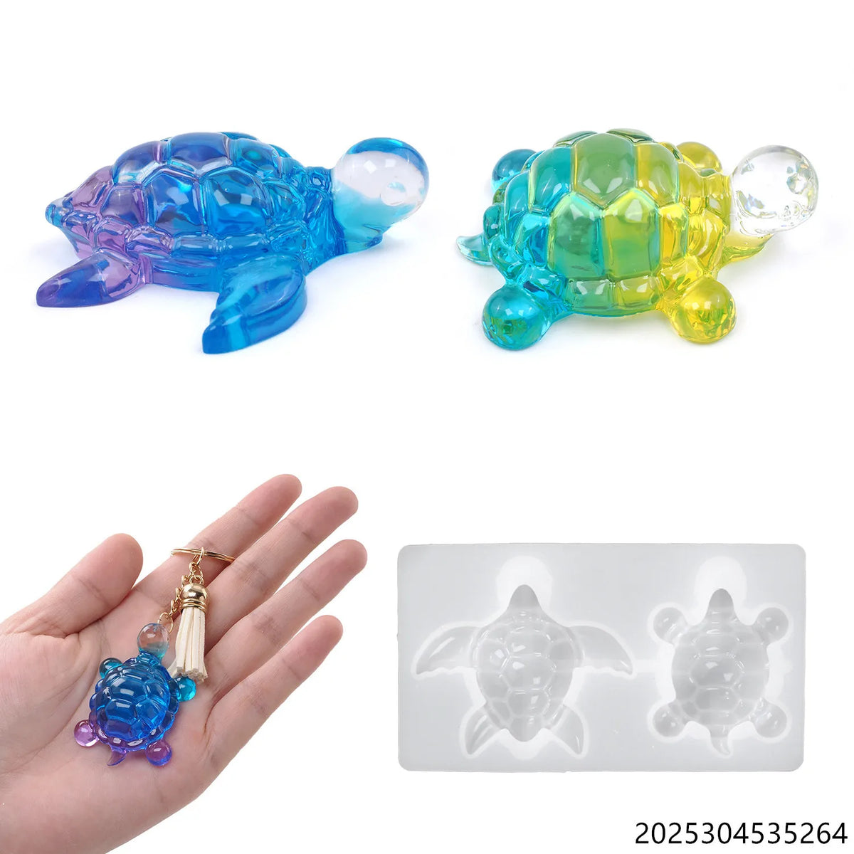 Cute Sea Turtle Silicone Mold for Epoxy Resin Crafts & Keychains
