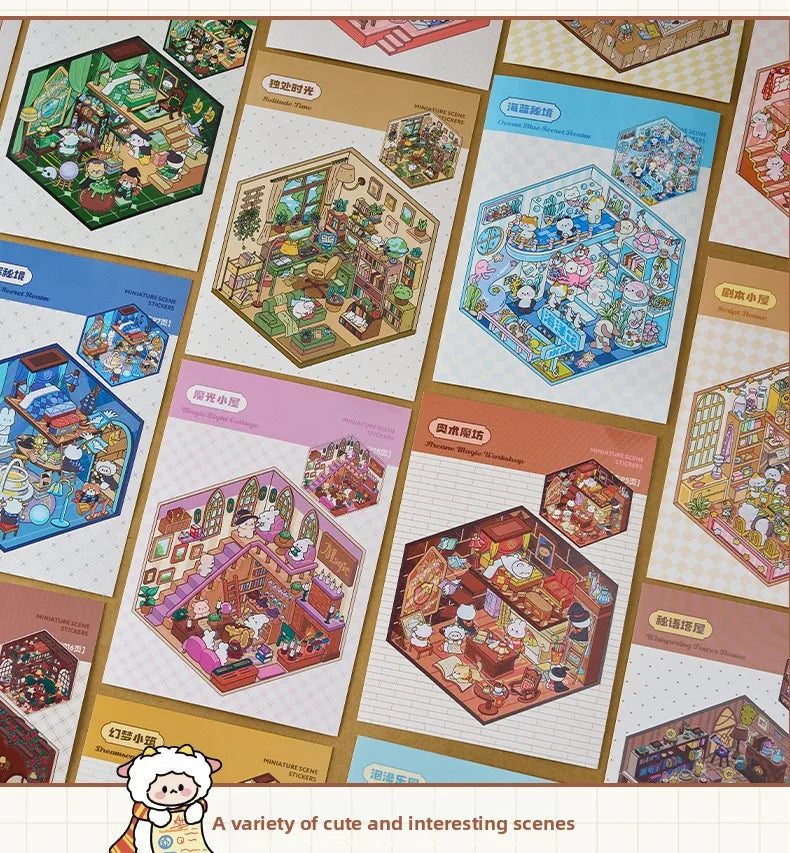 3D Landscape Sticker Collection Book for Scrapbooking & Journaling