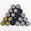 1/64 Scale Alloy Car Wheels with Rubber Tires - 10 Sets