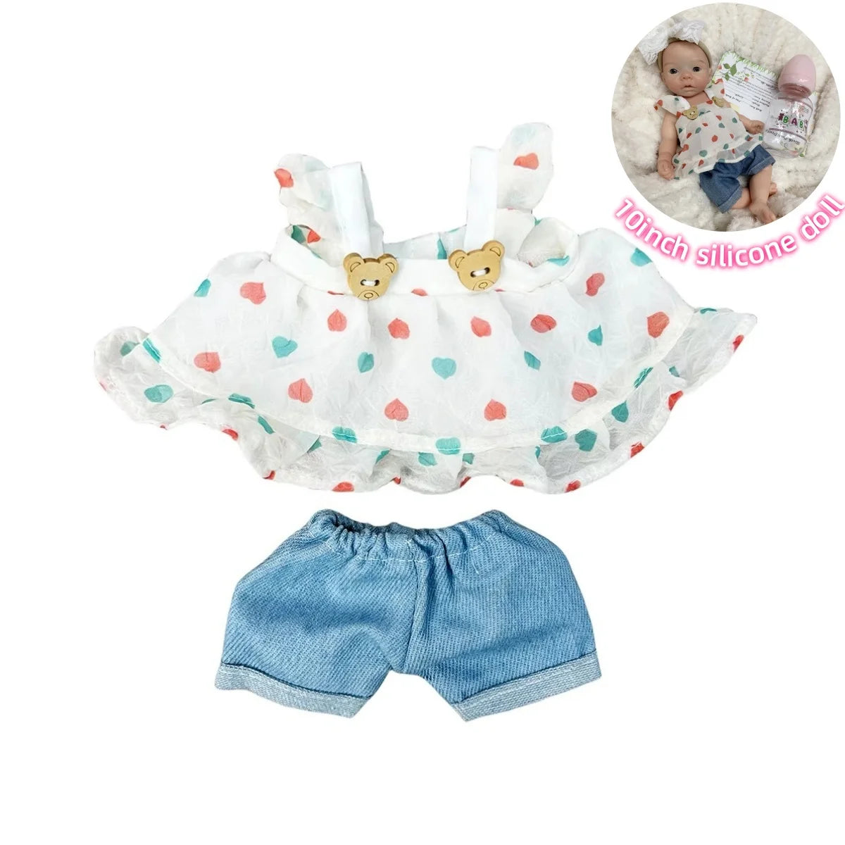 6-Piece Fashion Outfit Set for 10-Inch Reborn Dolls