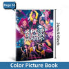 A box of a Kpop Demon Hunters colored picture book featuring three anime girls in dynamic poses.