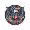 A patriotic American eagle emblem featuring the bald eagle, shield with stars and stripes, and the text United States of Amer