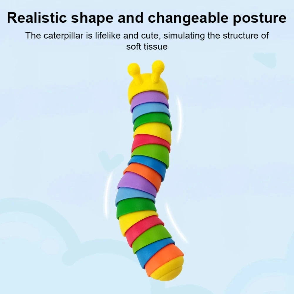 Articulated Fidget Slug Toy - Sensory Stress Relief for Kids and Adults