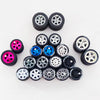 1/64 Scale Alloy Car Wheels with Rubber Tires - 10 Sets