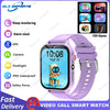 A purple kids smart watch featuring a screen display, GPS, camera, flashlight, and safety fence functions.