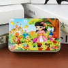 A colorful jigsaw puzzle featuring a princess and several children in a vibrant outdoor scene.