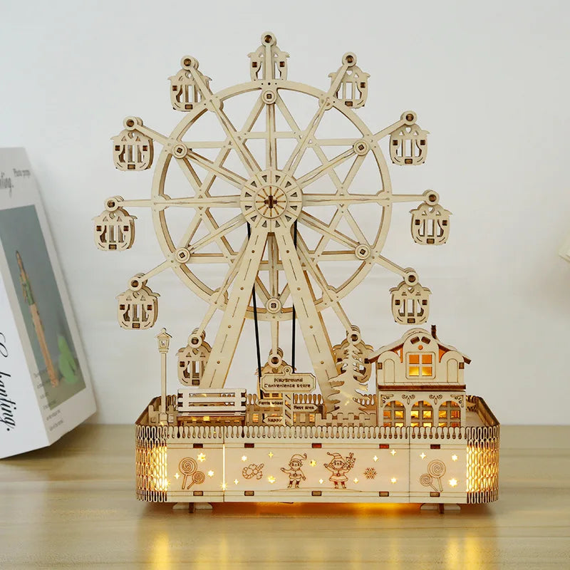 Wooden Ferris Wheel 3D Puzzle – DIY Model Kit for Home Décor