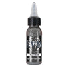 A glass dropper bottle of Platinum tattoo ink for permanent makeup and body art.