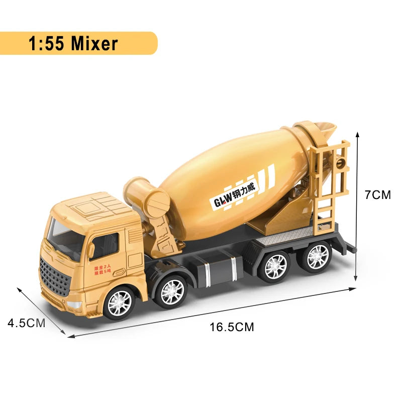 Diecast Engineering Vehicle Set for Kids - 4-Piece Construction Toy Collection