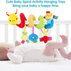 Cute baby spiral activity hanging toys featuring colorful plush animals for baby development