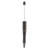 A black beadable ballpoint pen with a silver tip and a black cap.