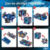 A starry sky transforming cube puzzle shown in six stages of division and transformation.