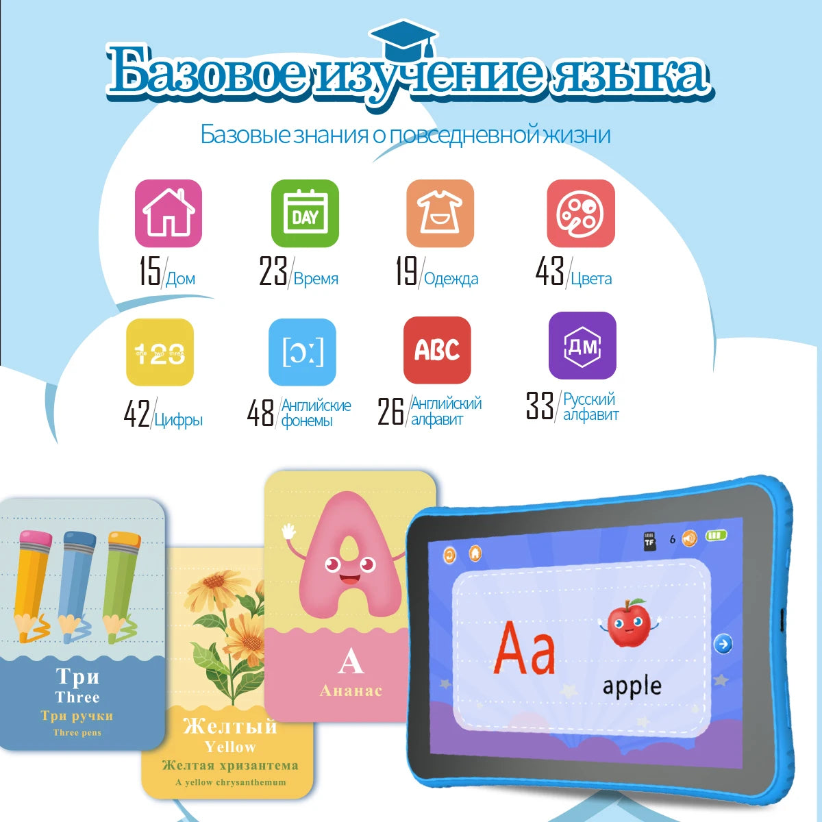 Cat Sasha Kids Learning Tablet – Bilingual Educational Computer for Toddlers