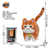 An orange graffiti art bear built from micro building blocks.