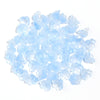 A pile of 50 clear light blue cherry blossom flower glass beads for jewelry making