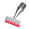 Ergonomic resin diamond art pen with interchangeable stainless steel tips and a row of red diamonds