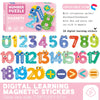 Digital learning magnetic stickers featuring numbers, letters, and animals for children