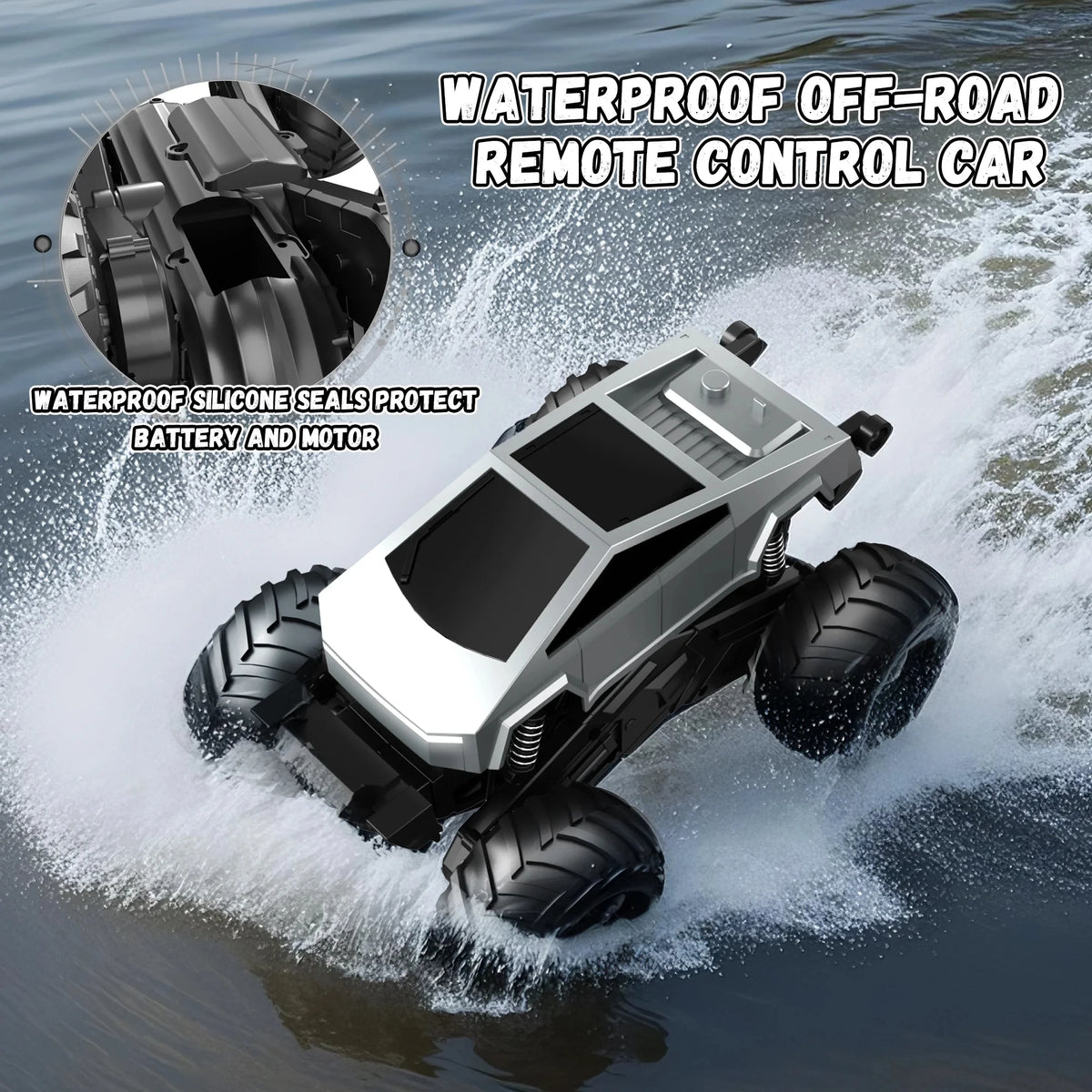 Amphibious 4WD RC Monster Truck – Waterproof Off-Road Remote Control Car