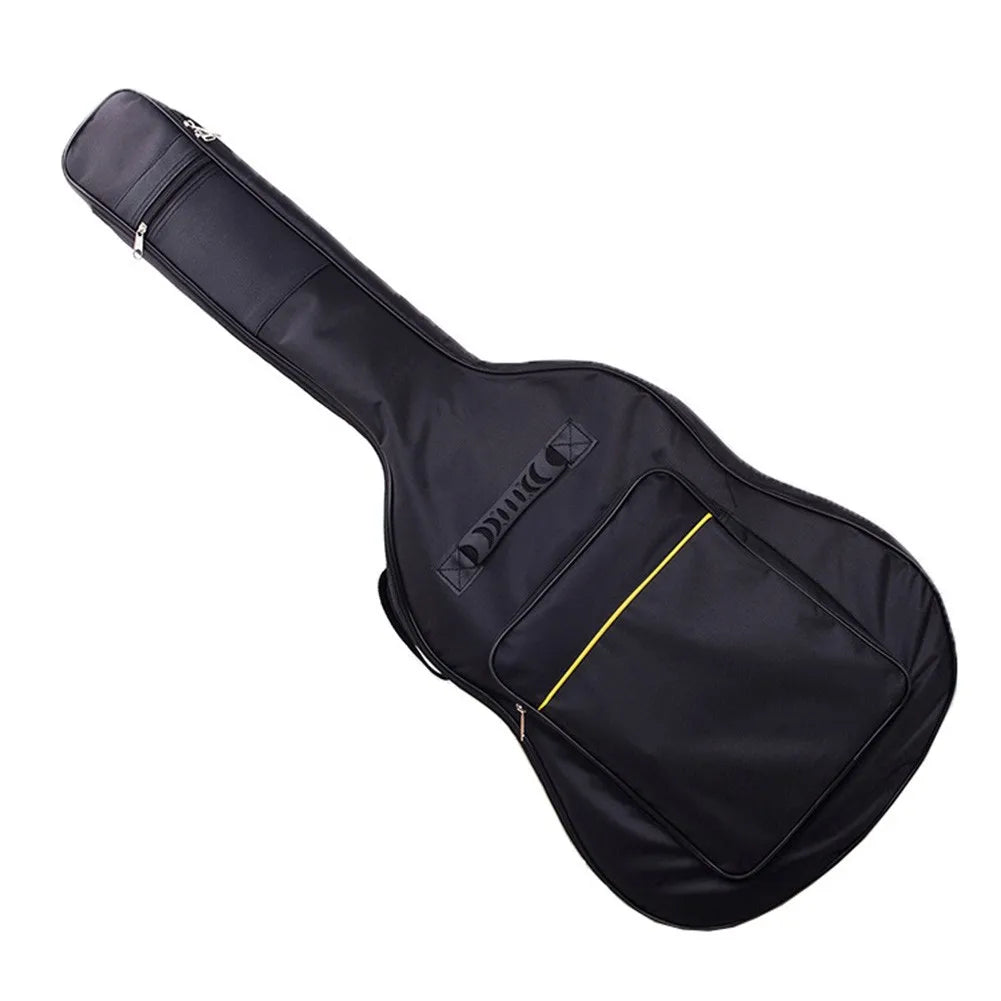 Black padded water-resistant guitar bag designed for 41-inch acoustic and classical guitars.