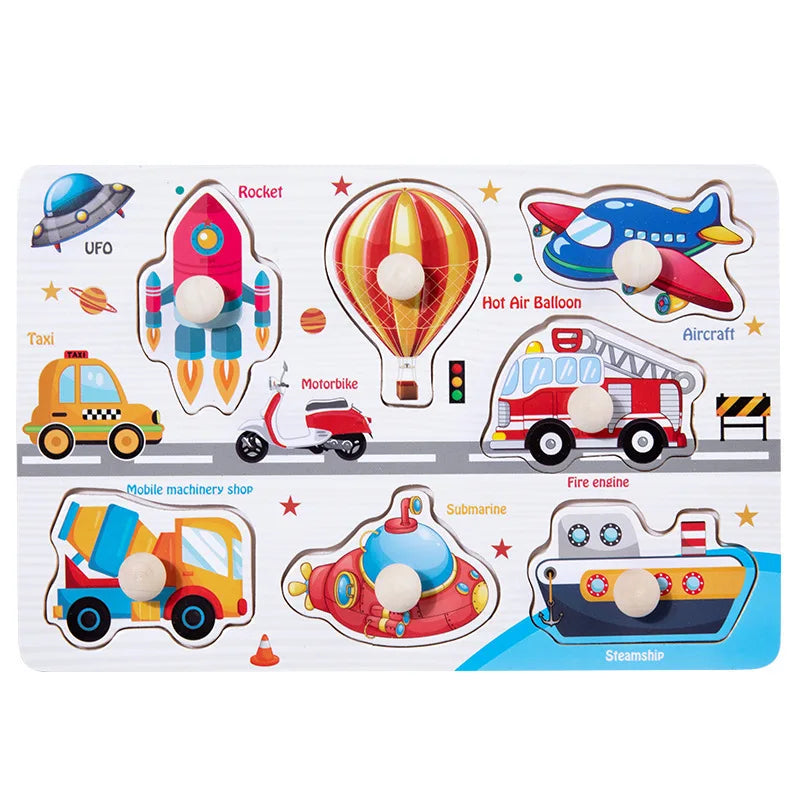Wooden Alphabet & Number Peg Puzzles for Toddlers