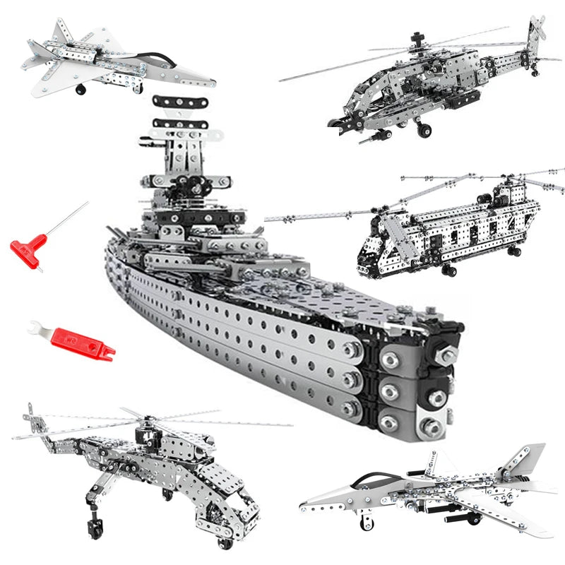 Metal 3D Aircraft Model Building Kit with Screw Assembly