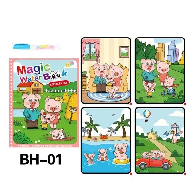 Reusable Water Coloring Book for Kids – Magic Drawing Pad