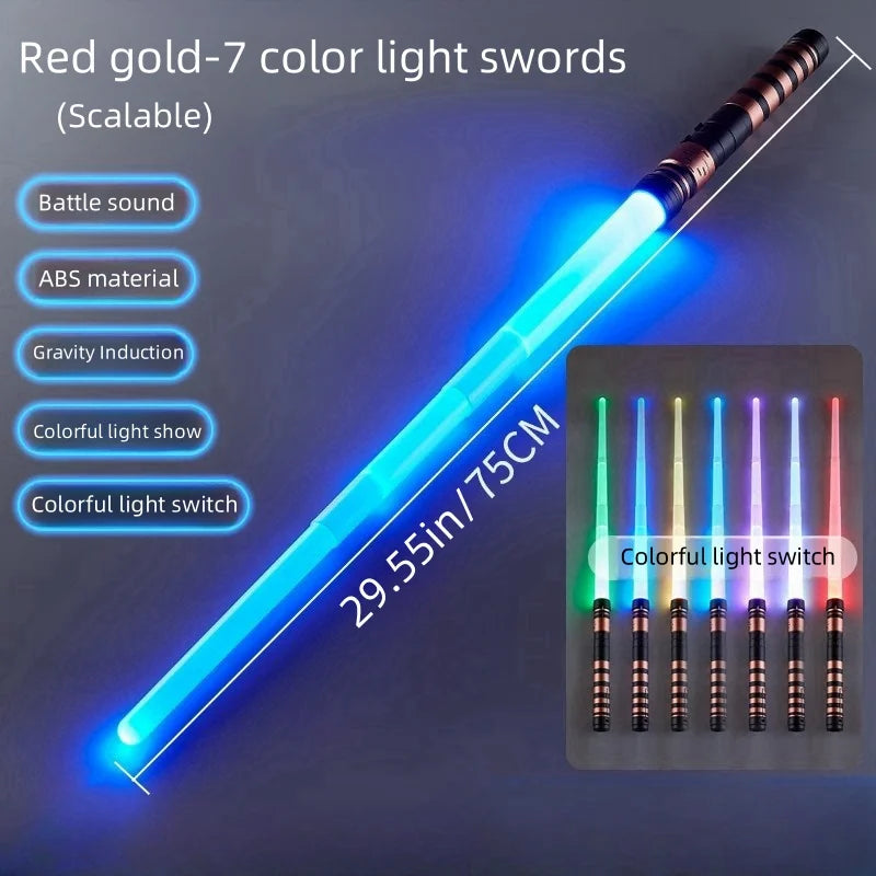 Retractable LED Lightsaber with Sound Effects & 7 Color Modes
