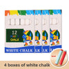 Four boxes of white chalk for dust-free coloring and storage