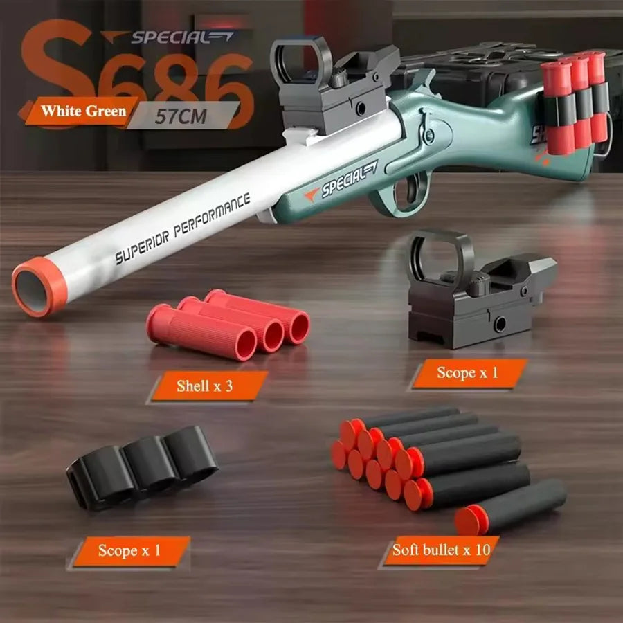 Mini Shell-Ejecting Toy Rifle with Soft Bullets
