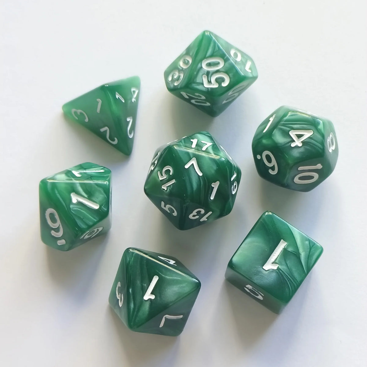 Colorful Pearl Polyhedral Dice Set for Tabletop RPGs