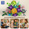 A colorful building block set of eternal blooms for endless love featuring various flower shapes and greenery.